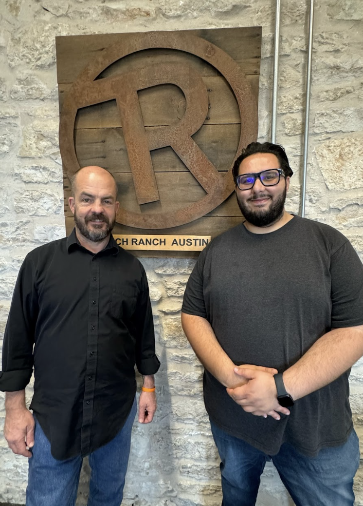 Ghazi Saddem with his fellowship host at Tech Ranch Austin.